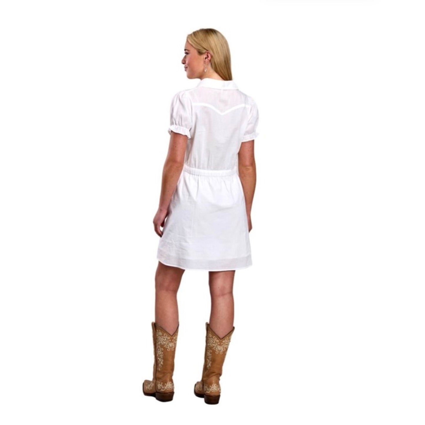 Roper Ladies Western dress - Short Sleeve, Button, white Embroidered 03-057-0565-2062