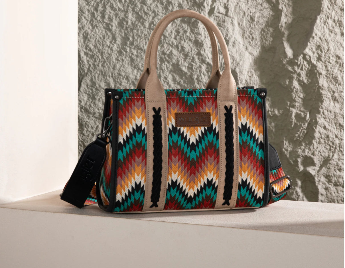 Wrangler Aztec Tote Bag, Top Handle, Shoulder Purse and Handbag, WG2211-8120SBK
