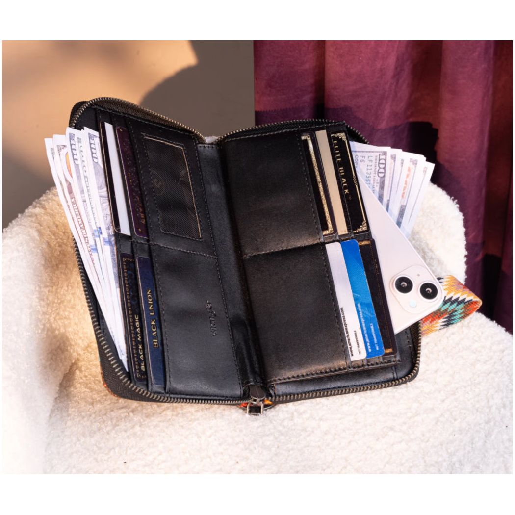 Wrangler Wallet - Southwestern Pattern Dual Sided Print WG2211-W006BK