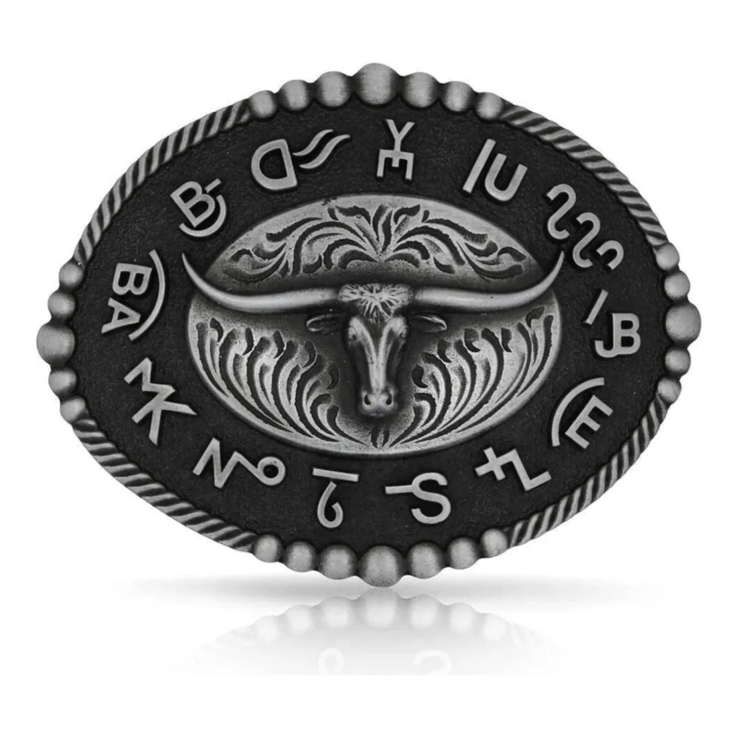 Montana Silversmiths Attitude Buckle - Steerhead w/ brands A5425