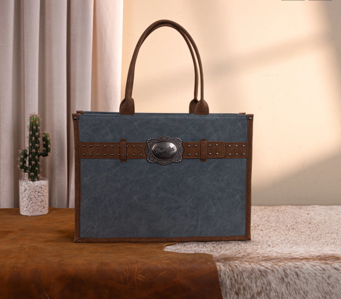 WRANGLER Buckle Concealed Carry Large Tote-Jean WG250-8119JN