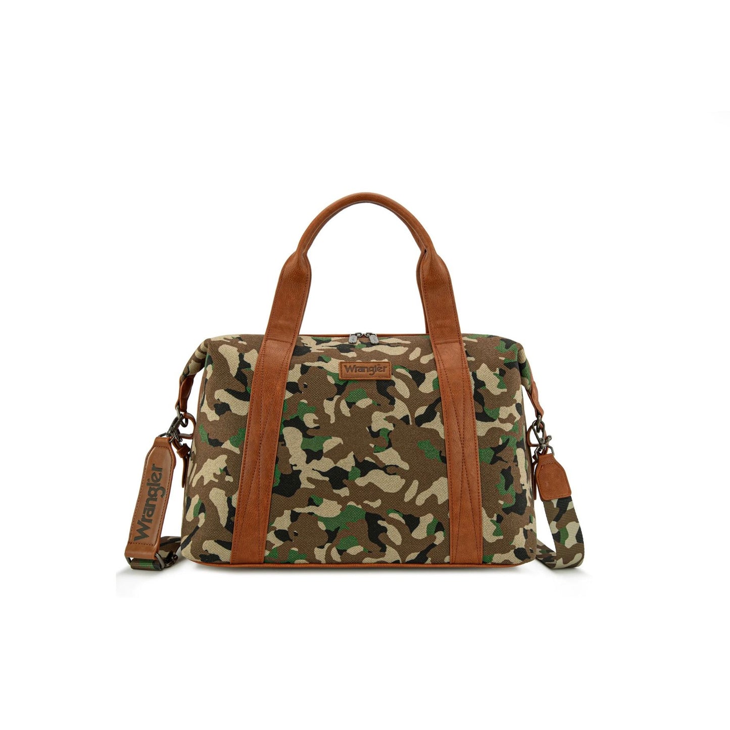 WRANGLER Purse, Canvas, Camo Print, Duffle Bag WG286-5110 green or grey