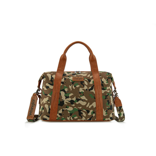 WRANGLER Purse, Canvas, Camo Print, Duffle Bag WG286-5110 green or grey