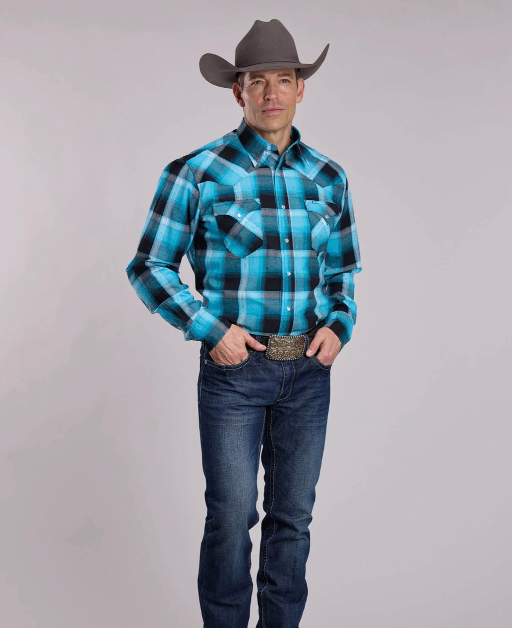Roper Men’s Snap Shirt, Blue, Snap 03-001-0062-0483