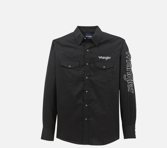 Wrangler Men’s Shirt - LONG SLEEVE, Classic Fit, Black 112368538