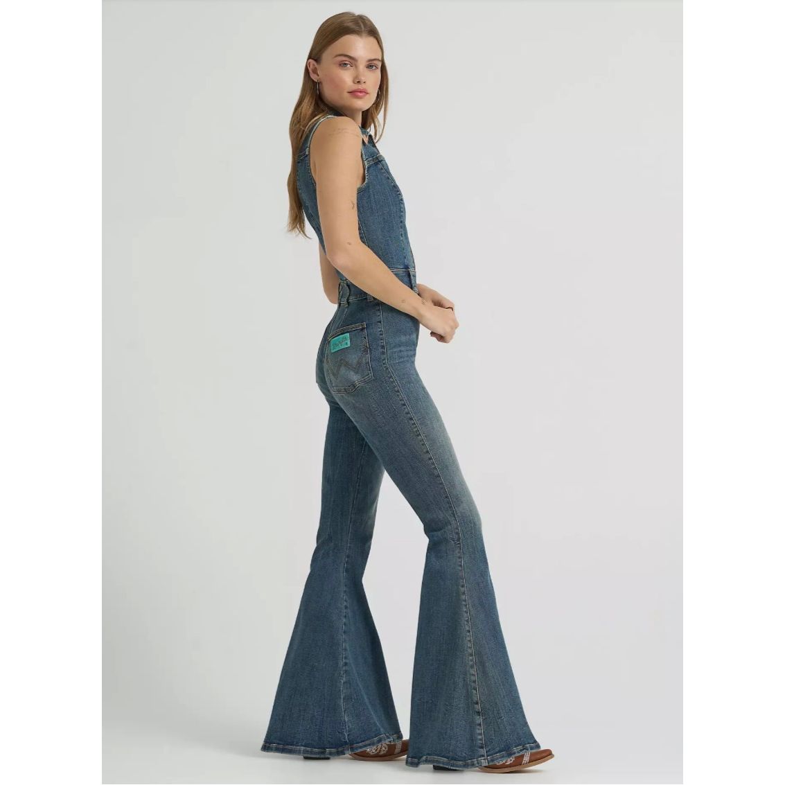 Wrangler Ladies Jean | X LAINEY WILSON, Denim Flare Sleeveless Catsuit 112375628