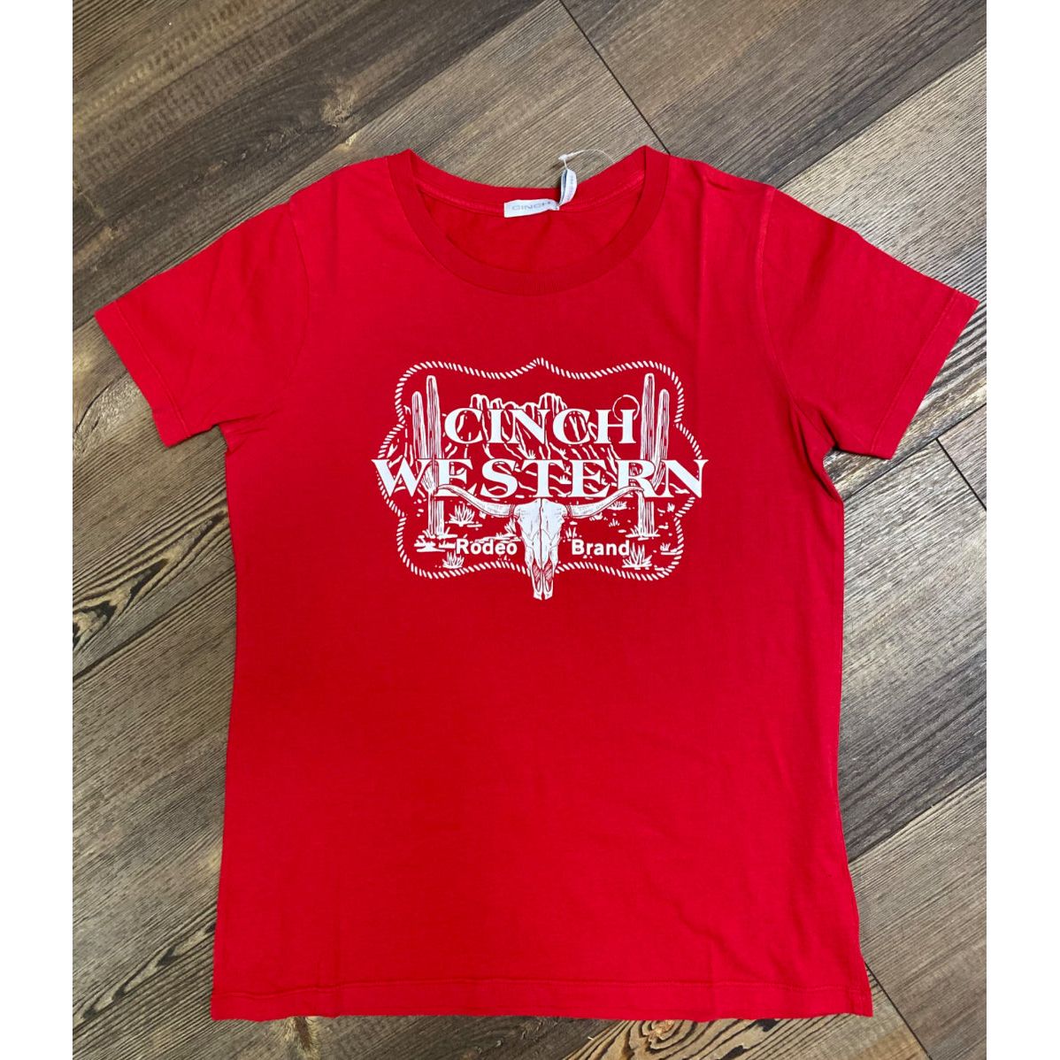Cinch Women's Red Short Sleeve Graphic Shirt MSK7901010