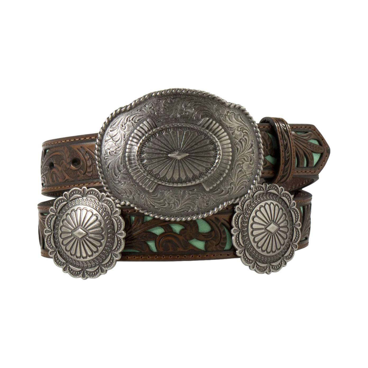 Ariat Ladies Belt Floral Embossed Brown with buckle A10997999 or A1530633