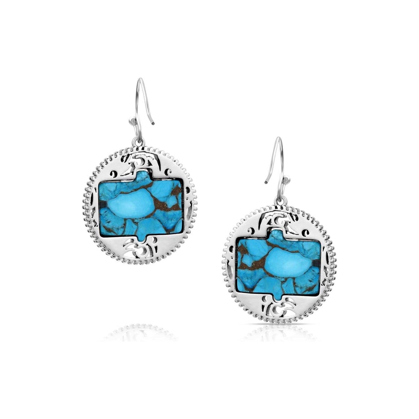 Montana Silversmiths -  Earrings - Strength Thunderbird Turquoise ER6184