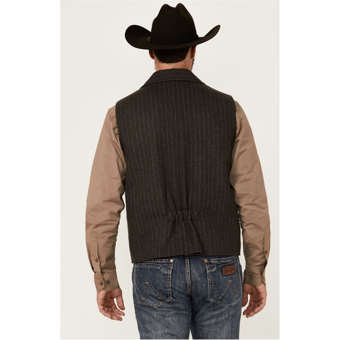 POWDER RIVER OUTFITTERS Preium Wool MENS  Blue pin stripe VEST DM98C04048