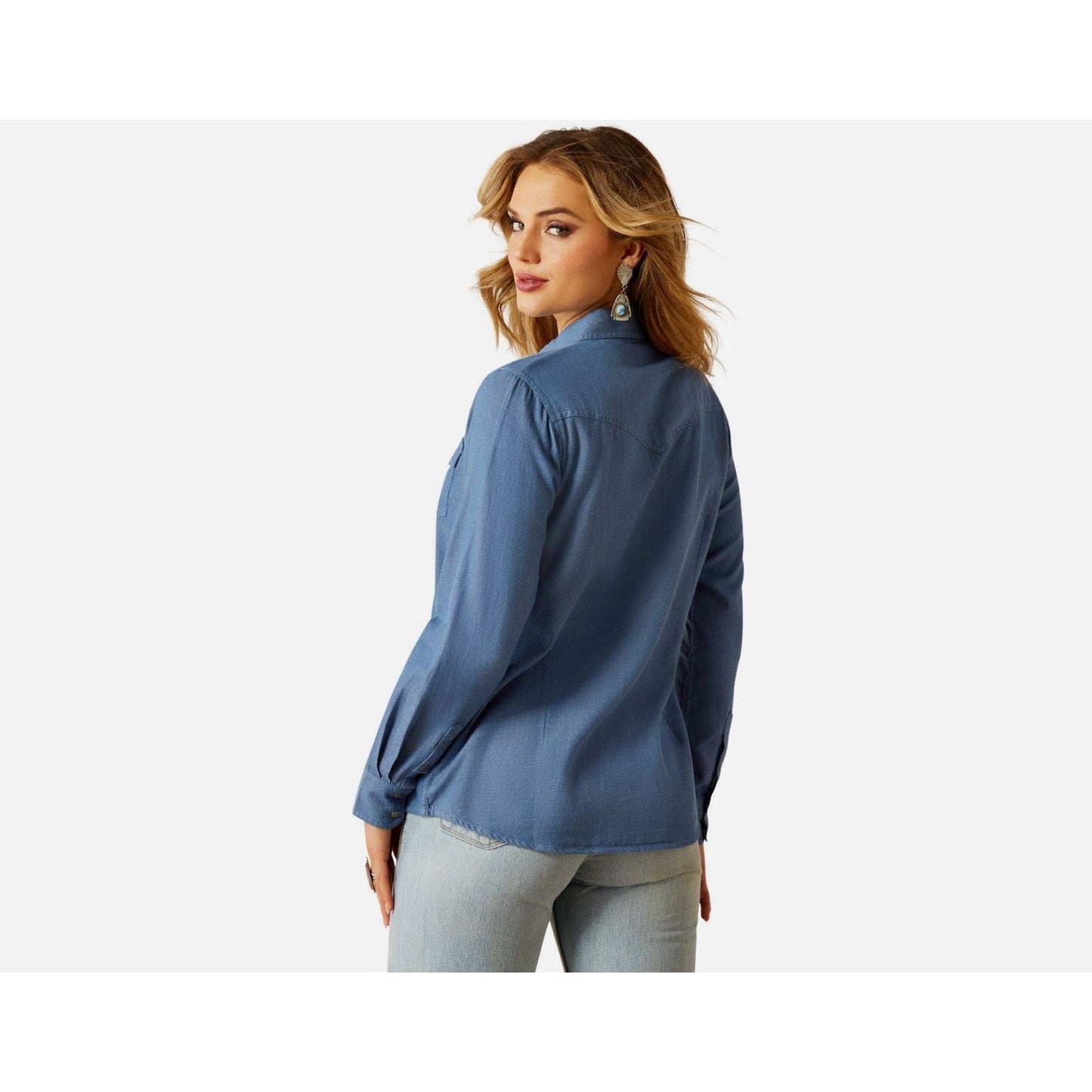 Ariat Ladies Shirt, Long Sleeve, Snap, Light Chambray 10060362