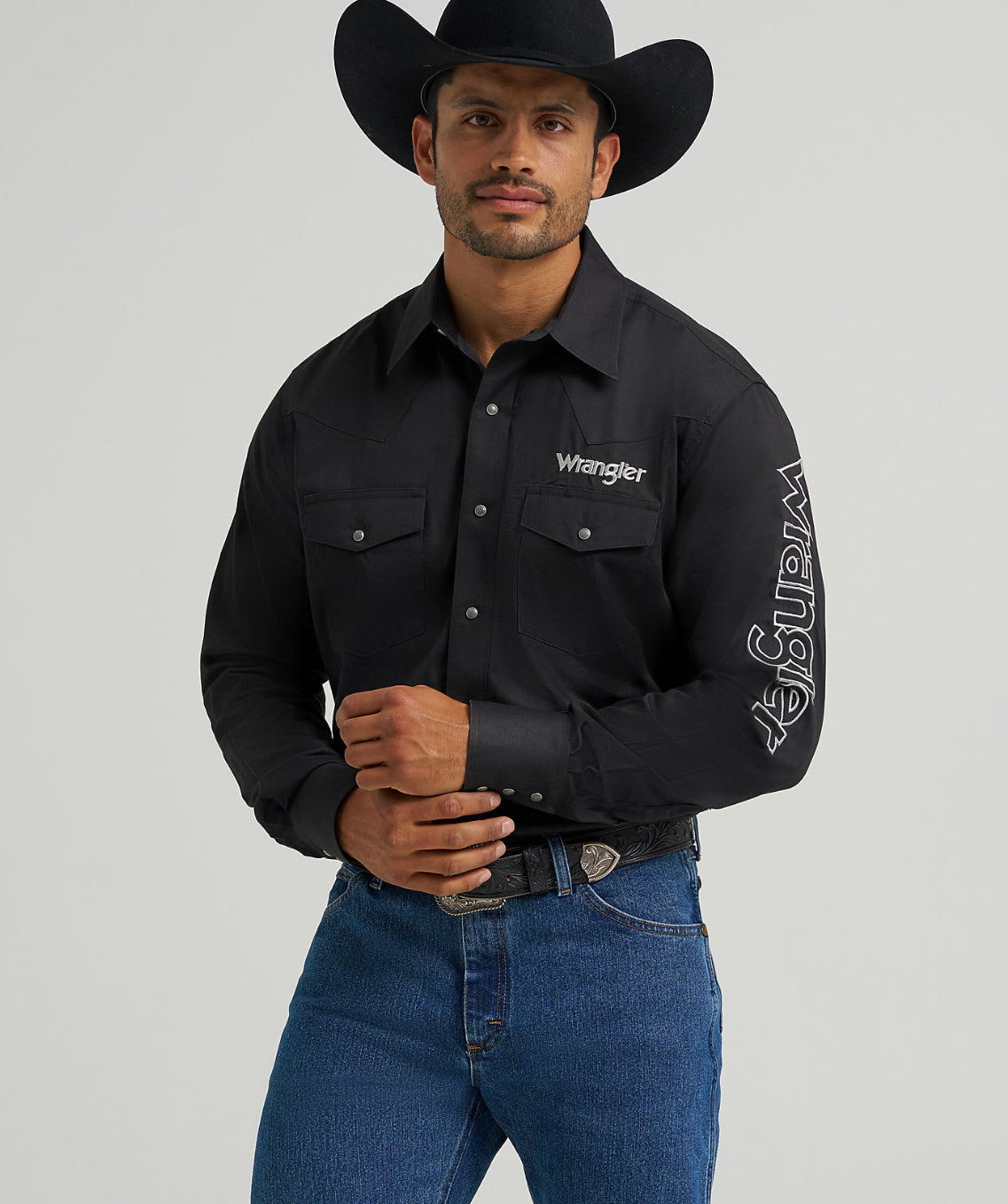 Wrangler Men’s Shirt - LONG SLEEVE, Classic Fit, Black 112368538