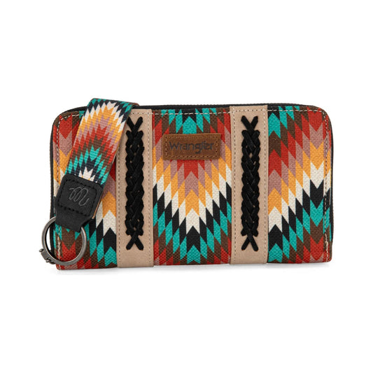 Wrangler Wallet - Southwestern Pattern Dual Sided Print WG2211-W006BK