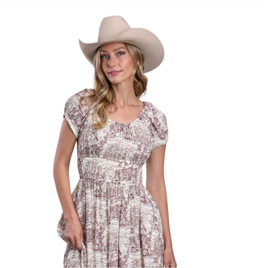 Stetson Ladies Dress, Cactus Print 11-57-590-3004