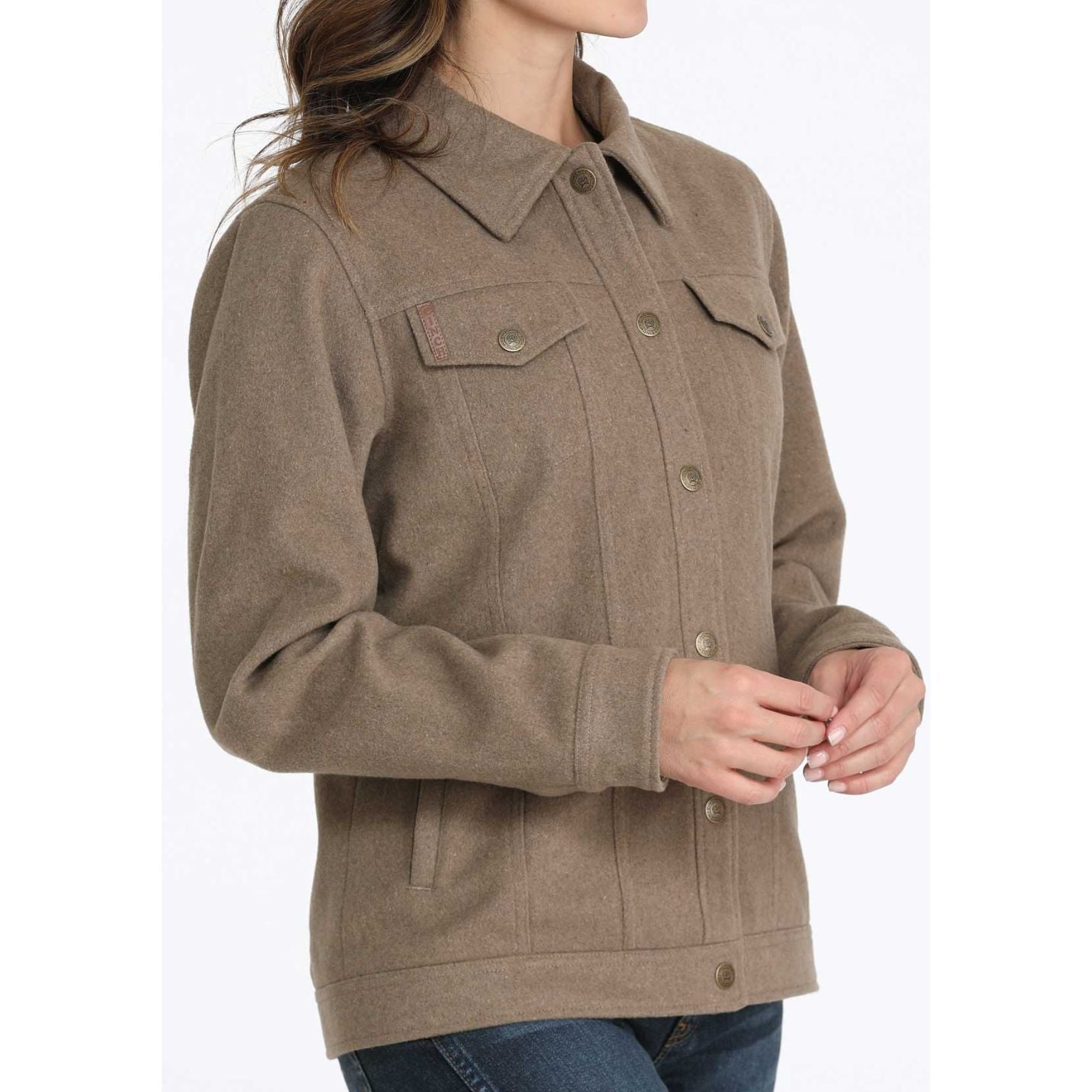 Cinch Women's Tan Wool Trucker Jacket MAJ9878008