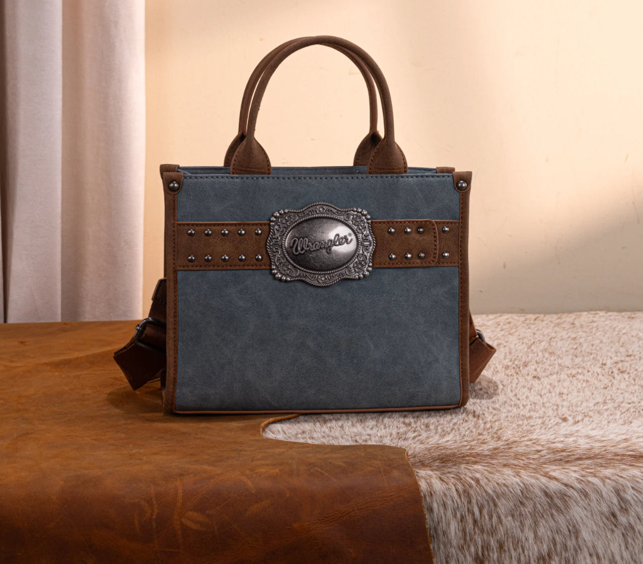 WRANGLER Purse, Tote, Crossbody, Brown, Tooled WG250-81202JN