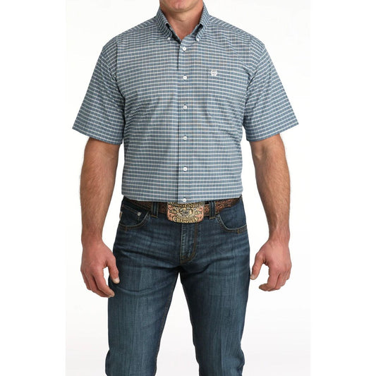 Cinch Men’s Button Down Western Shirt, Blue Plaid, MTW1111503
