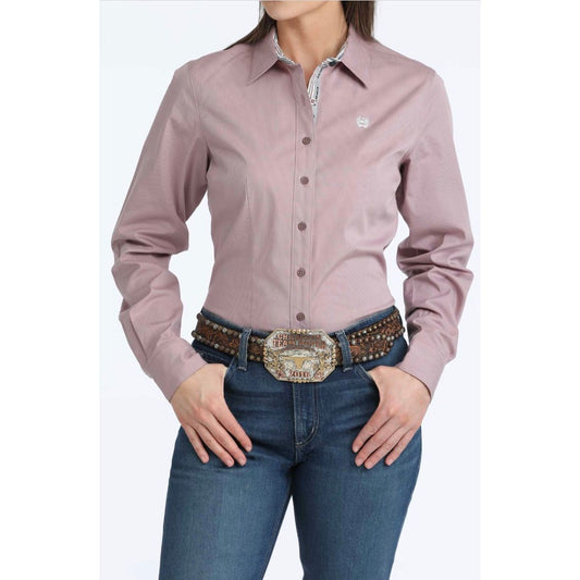 Cinch Women's Long Sleeve Western Button down Shirt - Lilac MSW9165084