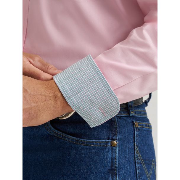Wrangler® George Strait Collection One Pocket Long Sleeve Shirt - Pink - 112379046