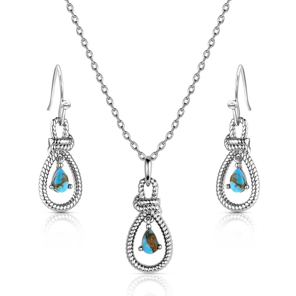 Montana Silversmiths Jewelry Set - Turquoise Tear Drop JS6374