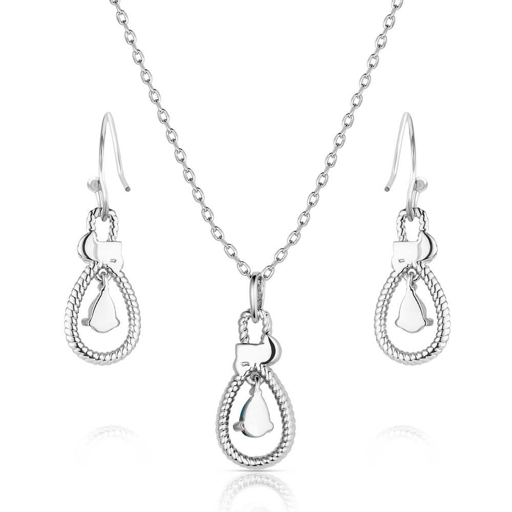 Montana Silversmiths Jewelry Set - Turquoise Tear Drop JS6374