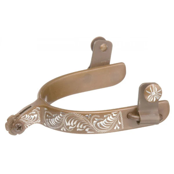 Western Rawhide Antique Engraved Roper Spurs 335819
