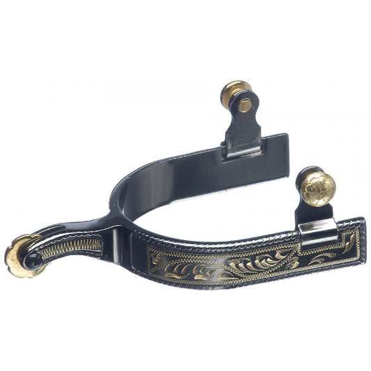 Western Rawhide Men’s Show Spurs, Midnight Silver Engraved 335828