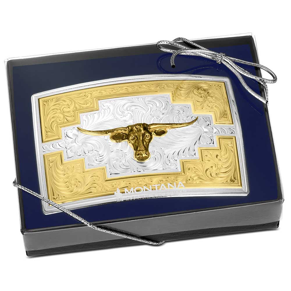 Montana Silversmiths Buckle - Storm Cloud Longhorn 55910-41