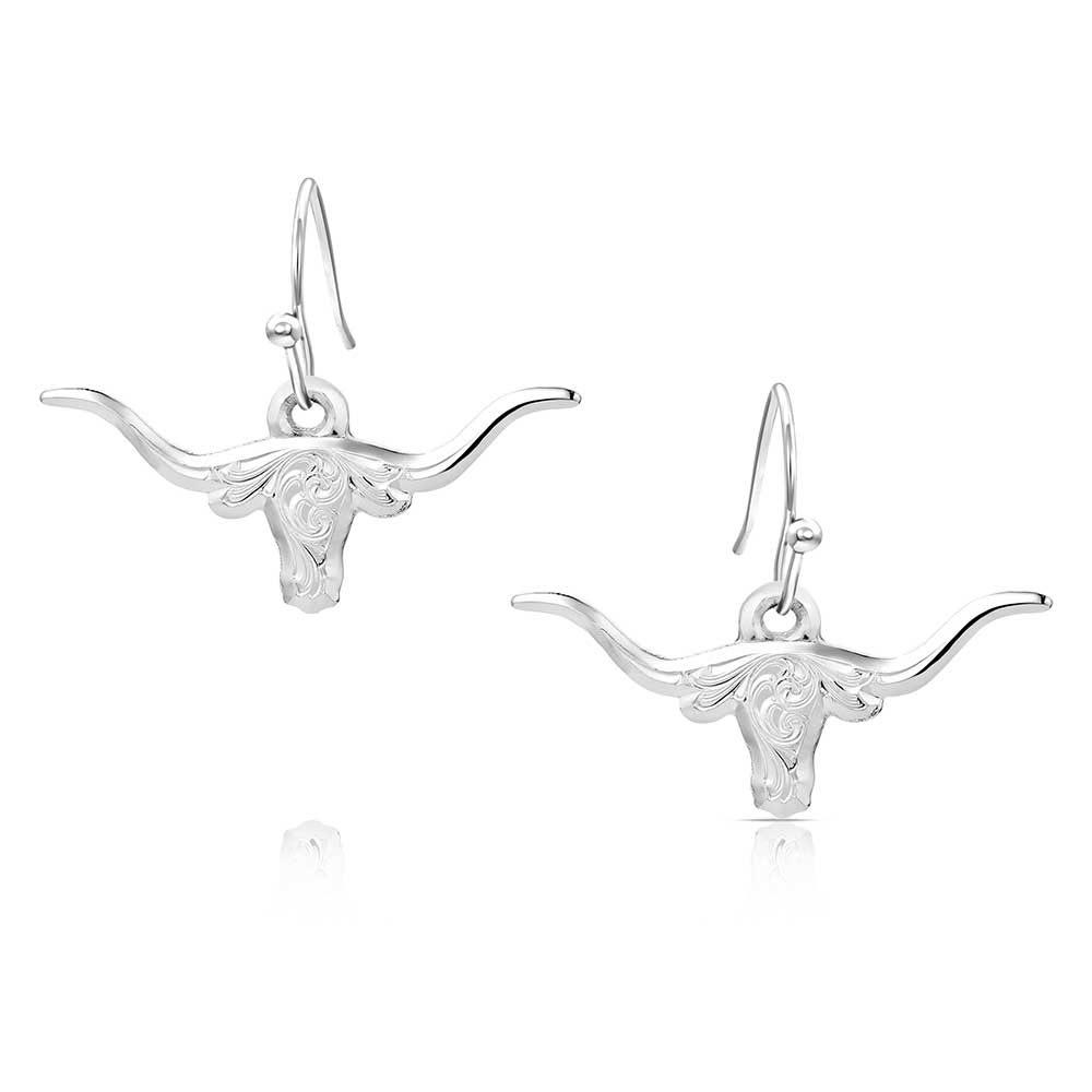 Montana Silversmith Earrings - Silver Longhorns ER6139
