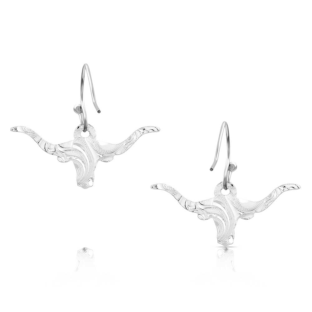 Montana Silversmith Earrings - Silver Longhorns ER6139
