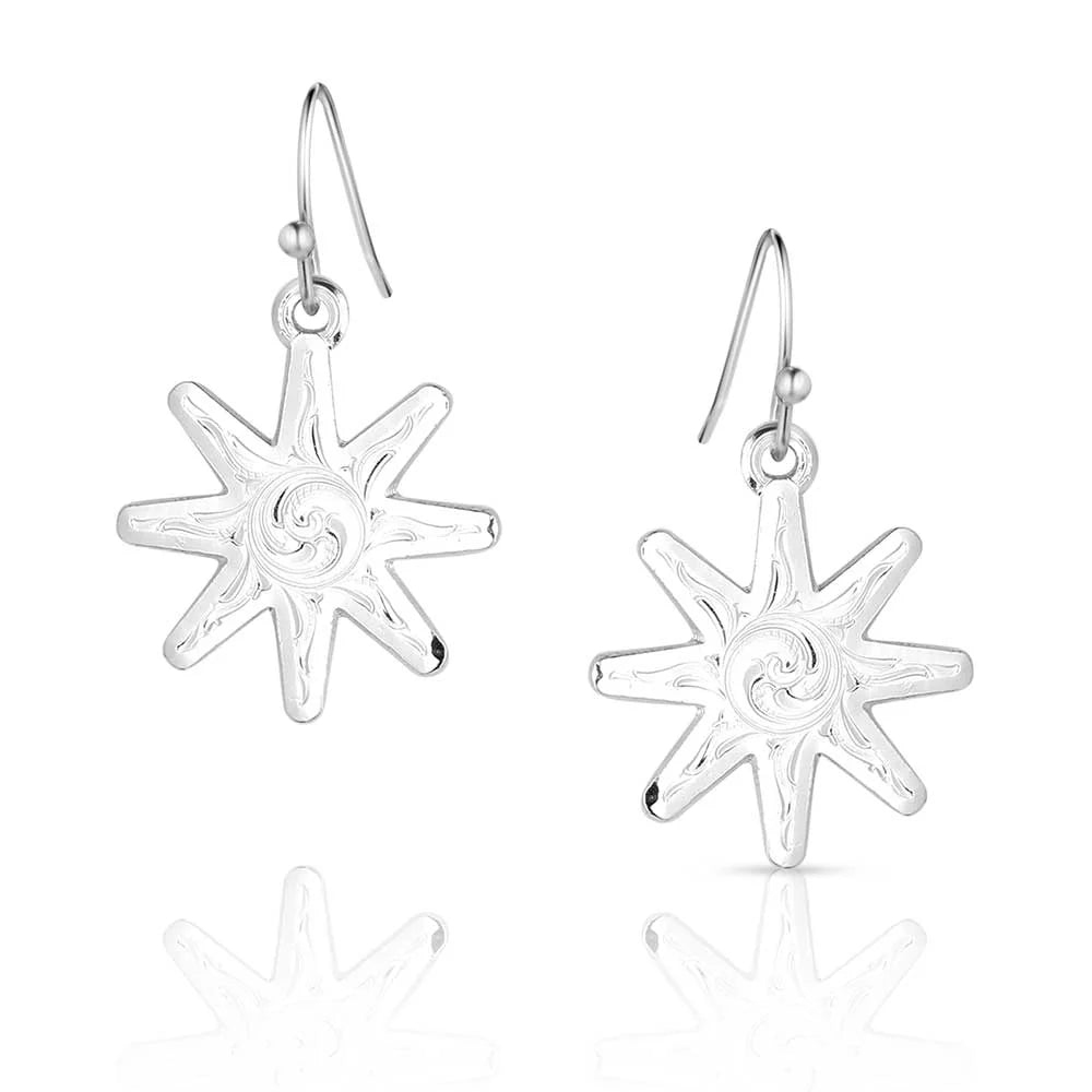 Montana Silversmiths Earrings - Spur Rowel Silver ER5667