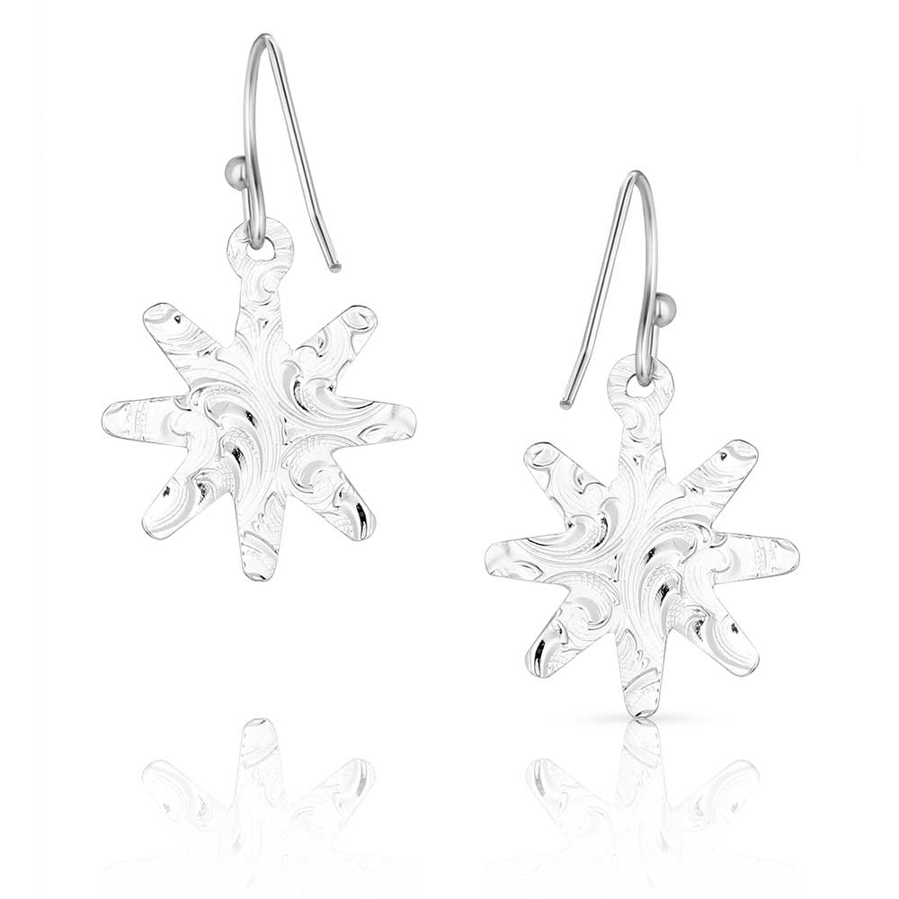 Montana Silversmiths Earrings - Spur Rowel Silver ER5667