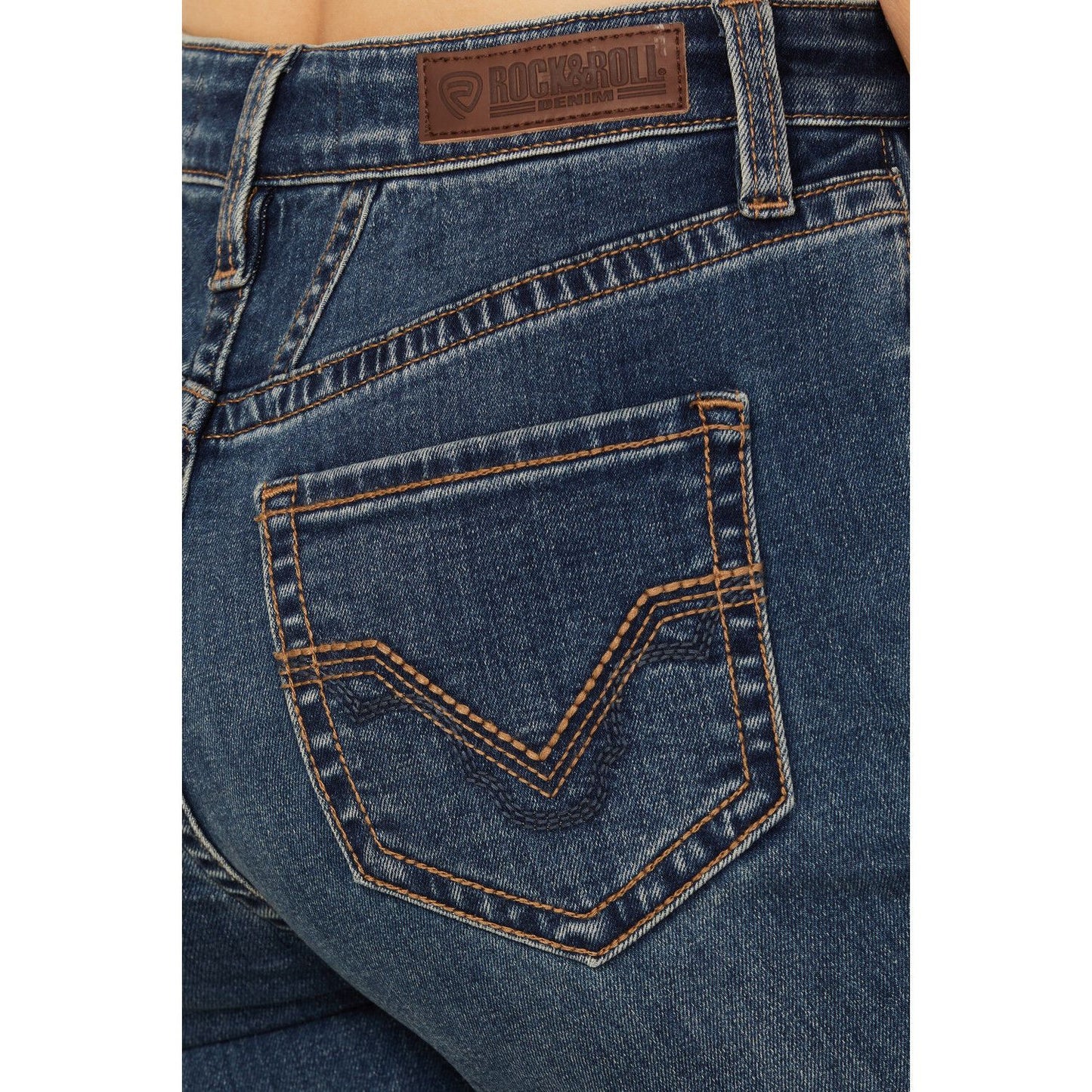 Rock & Roll Ladies Jean, Yoke Detail, High Rise, Boot Cut BW4HD07197
