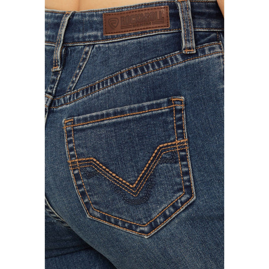 Rock & Roll Ladies Jean, Yoke Detail, High Rise, Boot Cut BW4HD07197