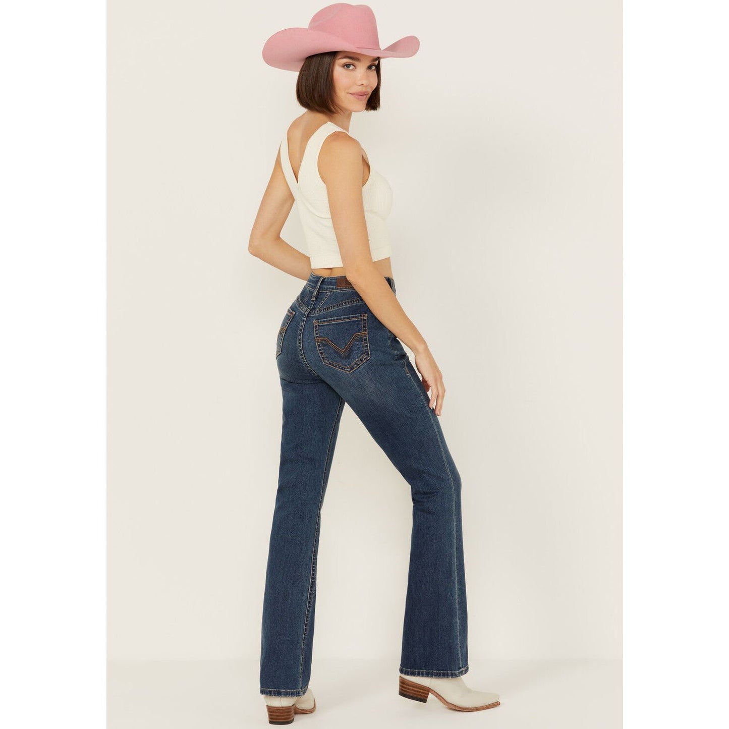 Rock & Roll Ladies Jean, Yoke Detail, High Rise, Boot Cut BW4HD07197