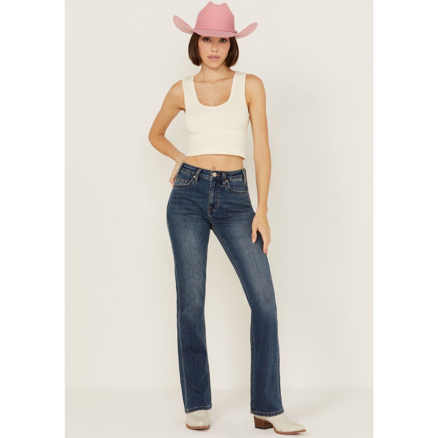 Rock & Roll Ladies Jean, Yoke Detail, High Rise, Boot Cut BW4HD07197