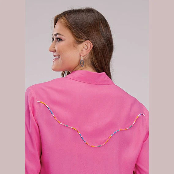 Roper Ladies Western Snap Shirt, Pink 03-050-0592-4083
