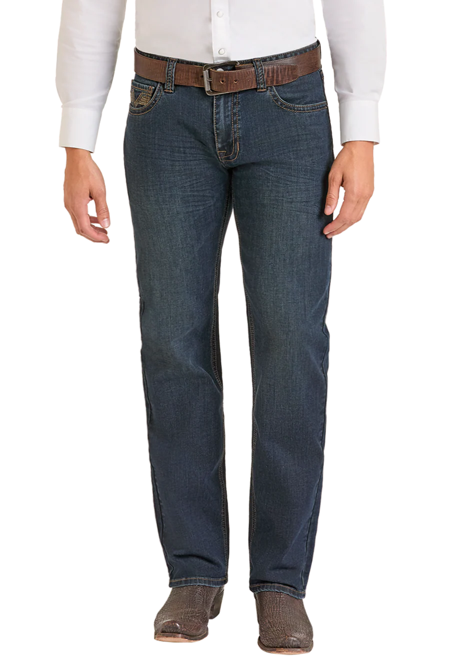 ROCK & ROLL Men’s JEAN - Slim fit, Dark Vintage, Revolver Straight Boot, BM1RD07365