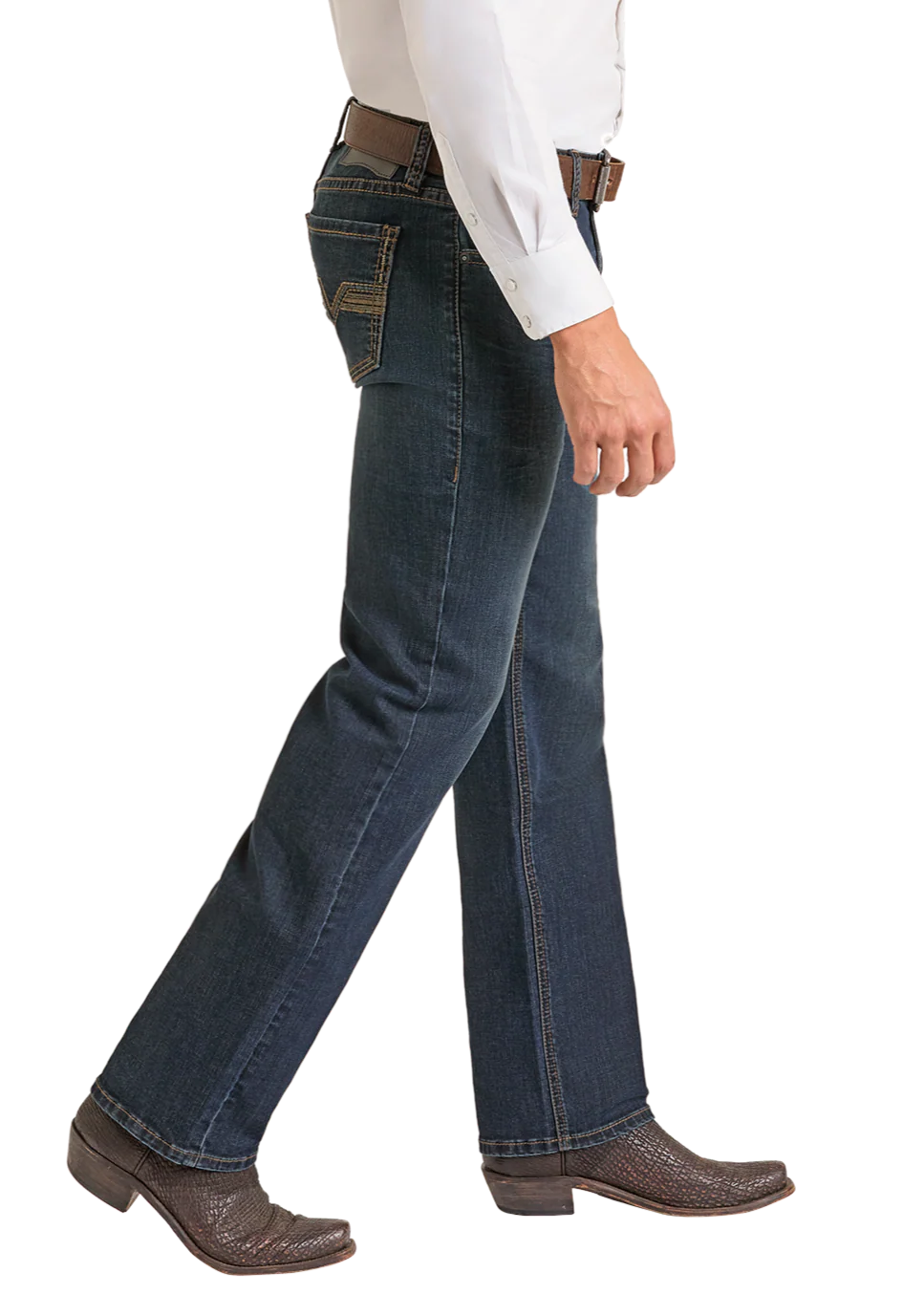 ROCK & ROLL Men’s JEAN - Slim fit, Dark Vintage, Revolver Straight Boot, BM1RD07365