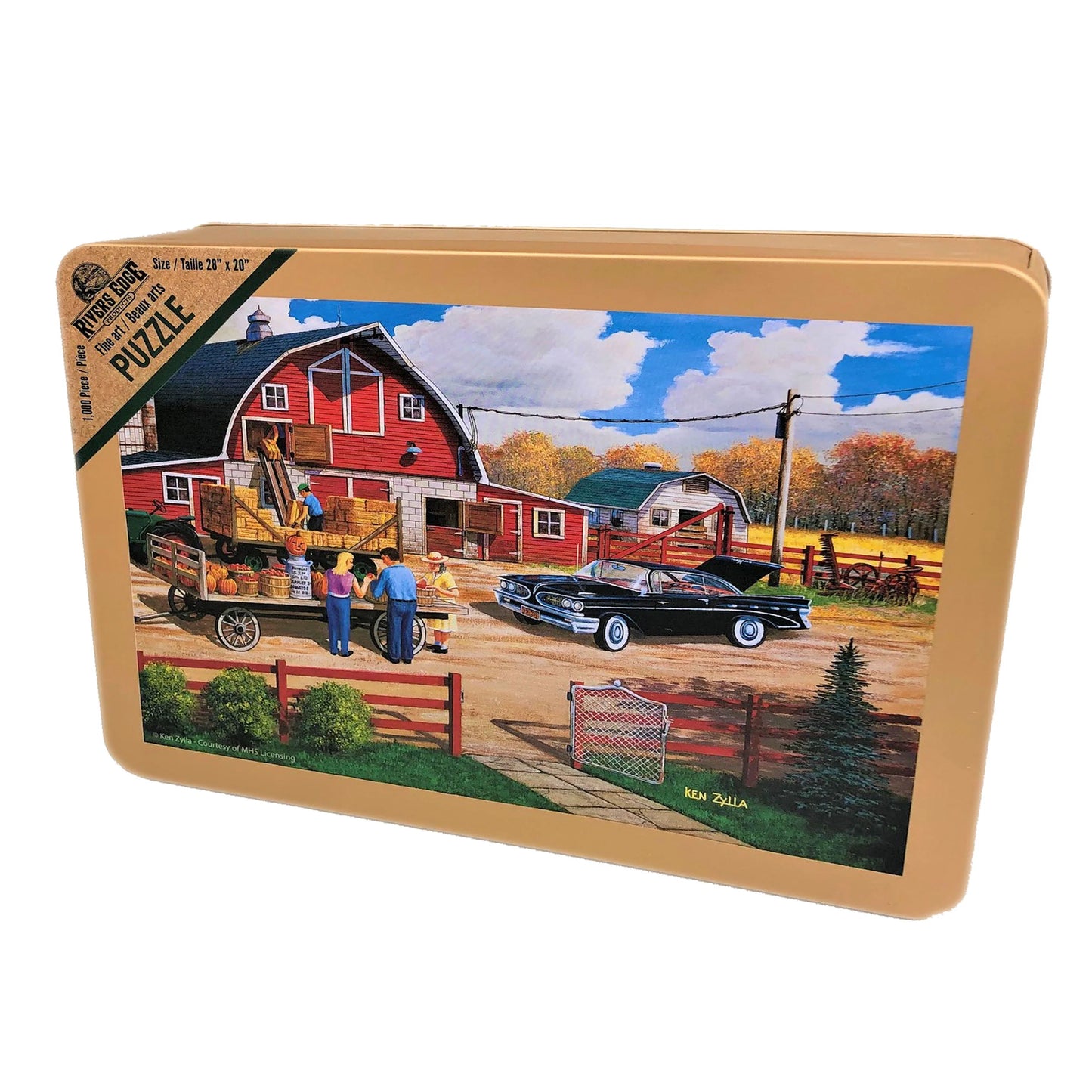 Rivers Edge - A Season of Plenty Farm Scene Puzzle in Tin Box 1000pc 2776