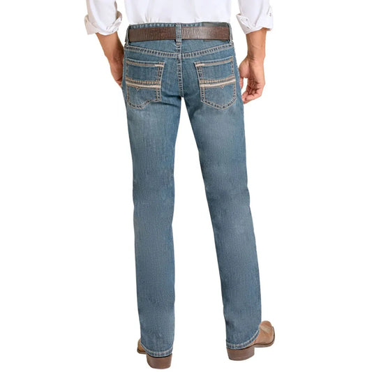 ROCK & ROLL Men’s JEAN - Slim fit, Dark Vintage, Revolver Straight Boot, BM1RD09127