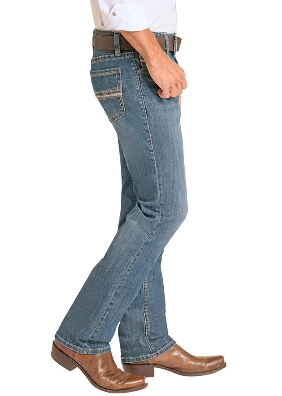 ROCK & ROLL Men’s JEAN - Slim fit, Dark Vintage, Revolver Straight Boot, BM1RD09127