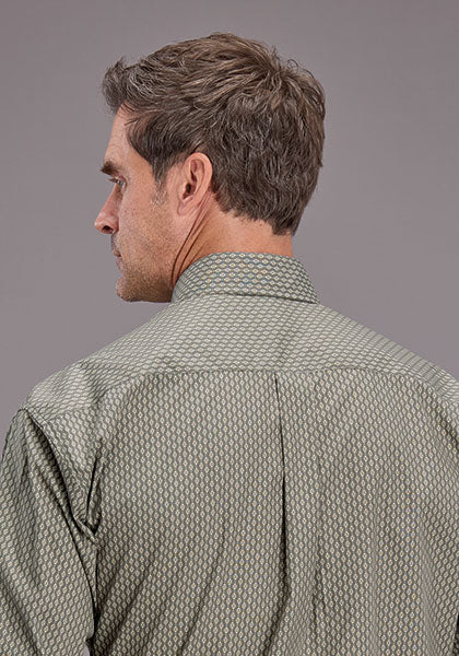 Stetson Men’s Snap Shirt, Grey, Diamond Gio Print 11-001-0526-4015