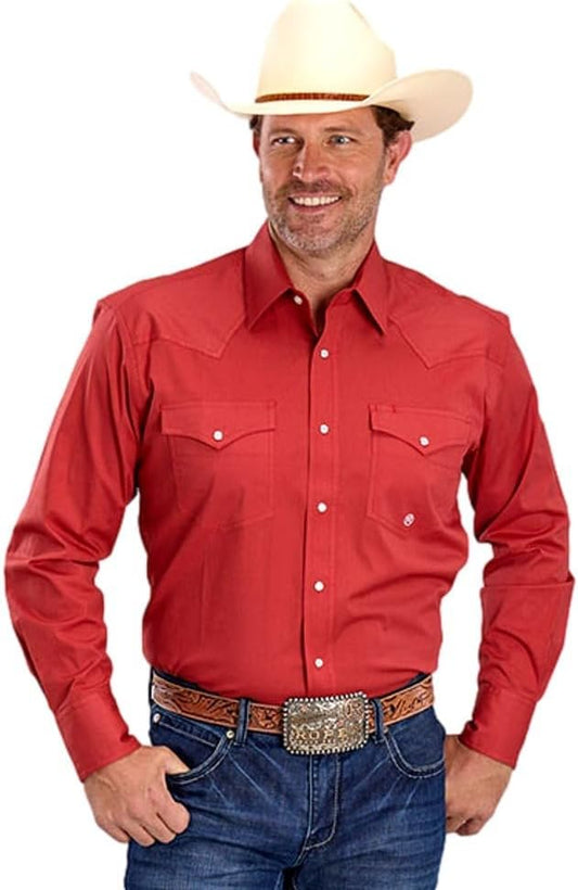 Roper Men’s Long Sleeve Western Snap Shirt Rust 3-01-265-4100