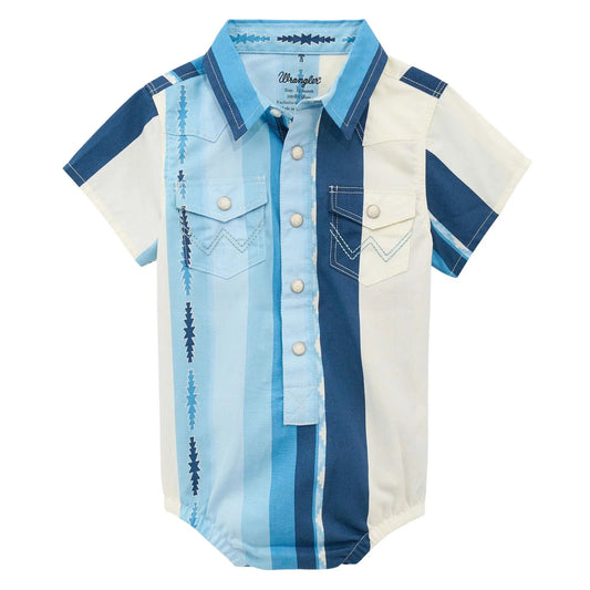 Wrangler Infant Boy Pearl Snap Onesie, blue - 112378895