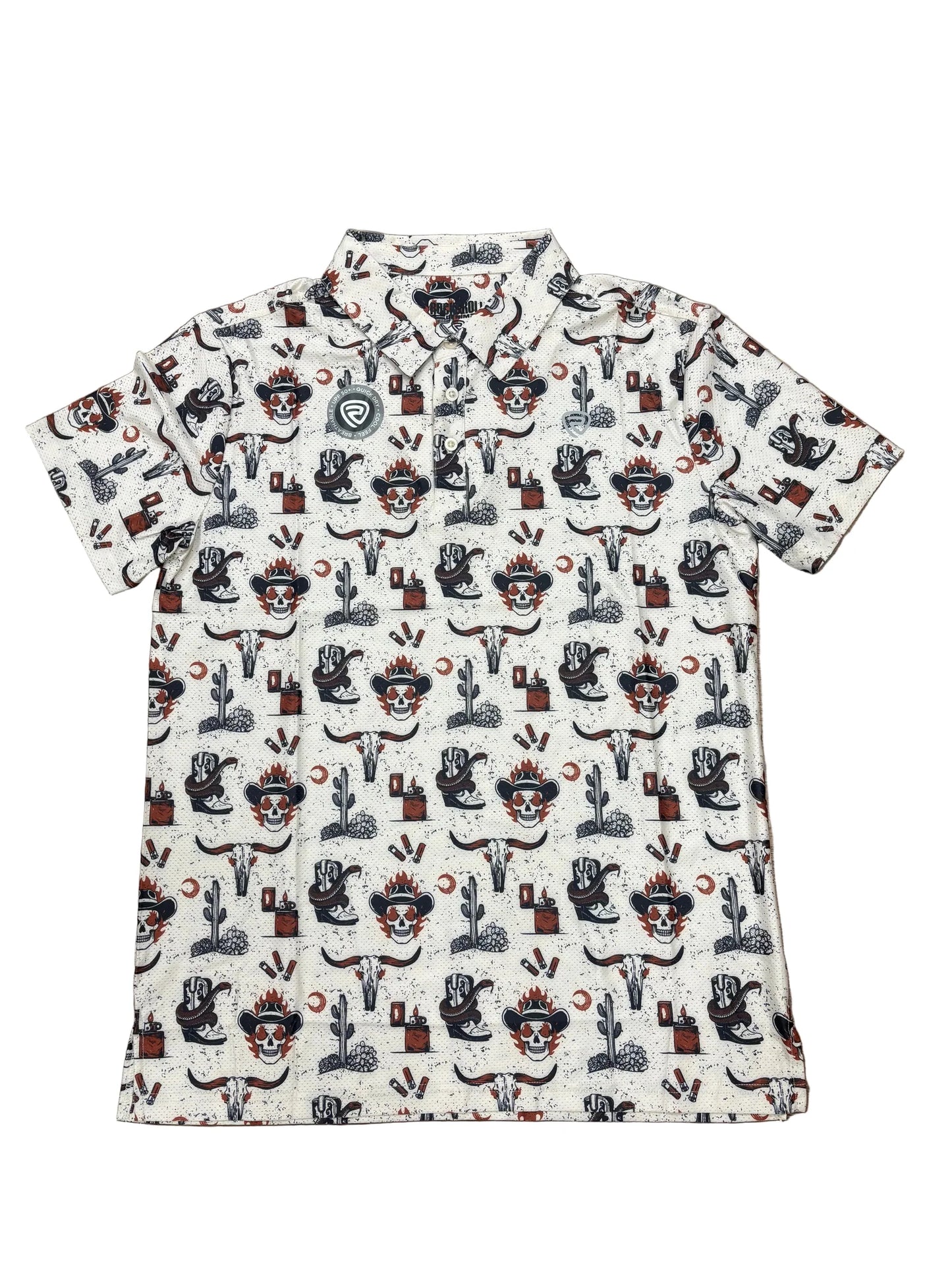 Rock & Roll Men’s Mesh Polo Shirt, Roper, BM51T08734