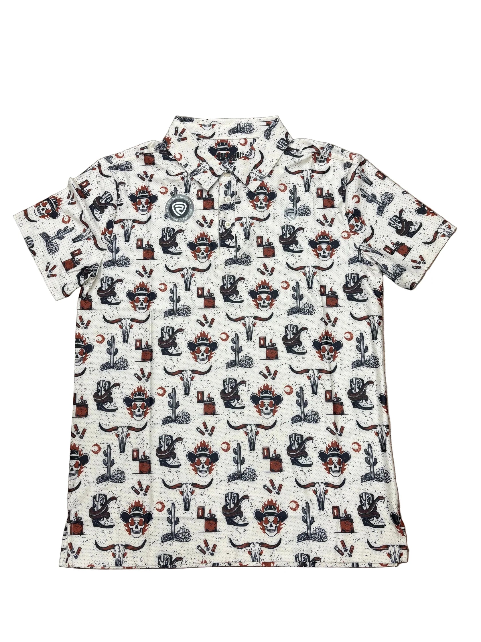 Rock & Roll Men’s Mesh Polo Shirt, Roper, BM51T08734