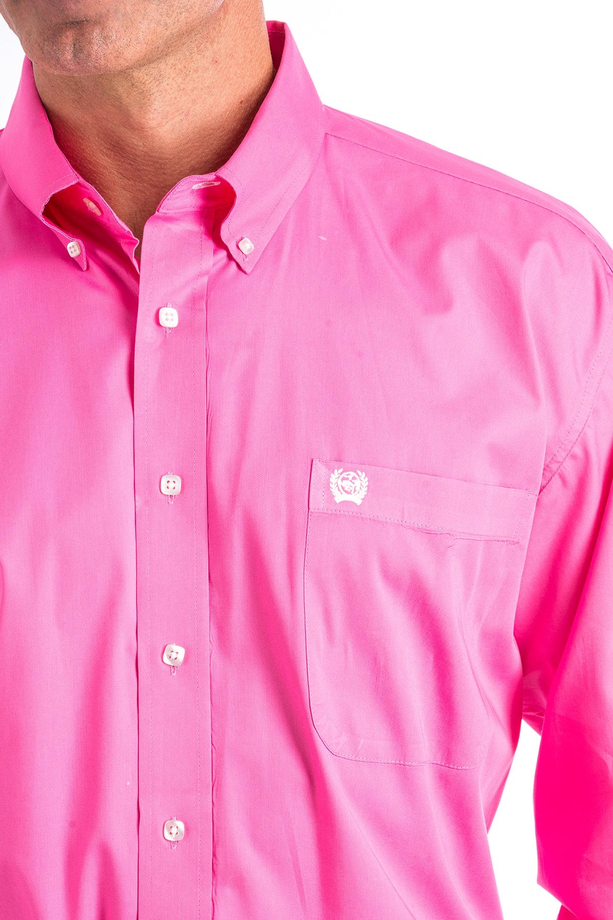 Cinch Men’s Long Sleeve Button Up Pink MTW1103320