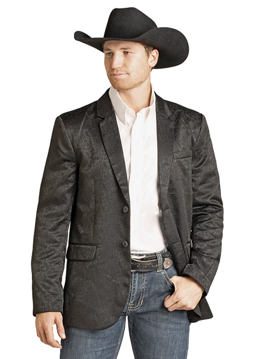 ROCK & ROLL BLAZER/SPORT COAT - Black Jacquard BM96C07416