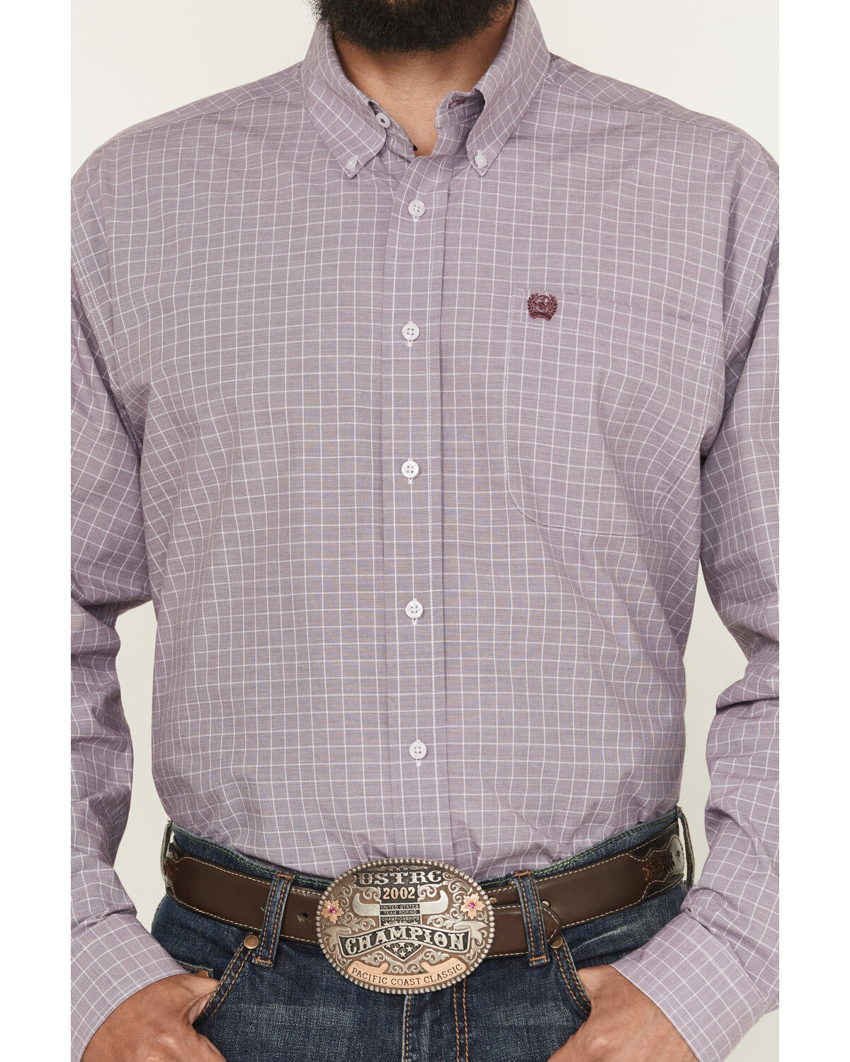CINCH - Men LONG SLEEVE BUTTON-DOWN SHIRT, Lilac MTW1105976